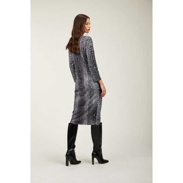 Dress with sequins application and Cocco black print