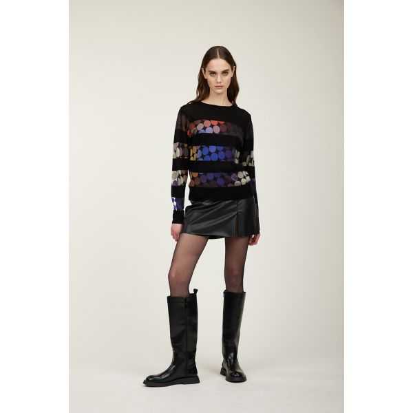 Maglia girocollo con stampa Dots