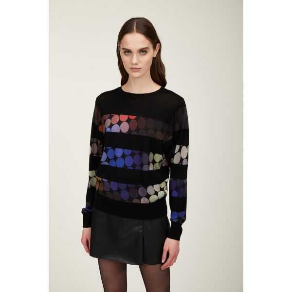 Maglia girocollo con stampa Dots