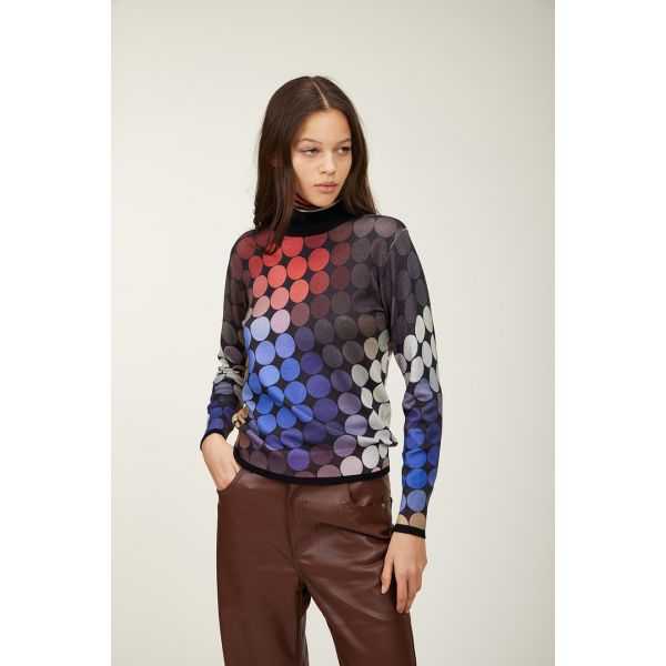 maglia collo alto con stampa Dots