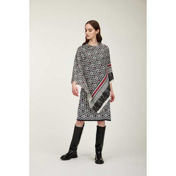Poncho con stampa Batik double use