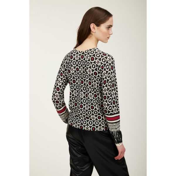 Crewneck sweater Batik print double use