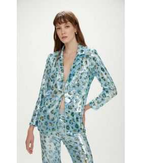 Sequins blazer with Animalier print