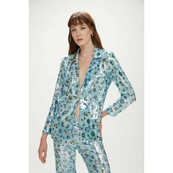 Sequins blazer with Animalier print