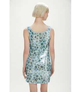 Abito tubino con paillettes e stampa Animalier