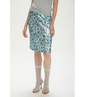 Gonna tubino con paillettes e stampa Animalier