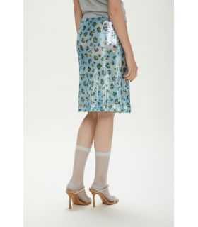 Gonna tubino con paillettes e stampa Animalier