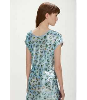 Kimono sequins shirt with Animalier print