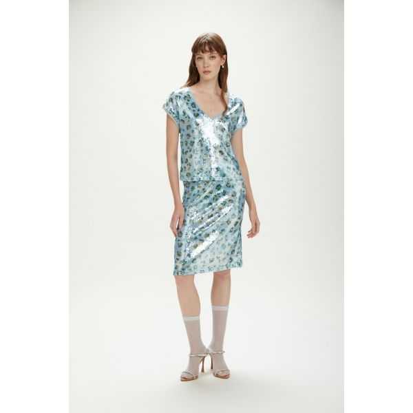 Kimono sequins shirt with Animalier print