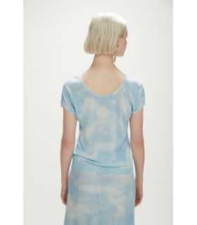 V neck t-shirt with Sky print double use