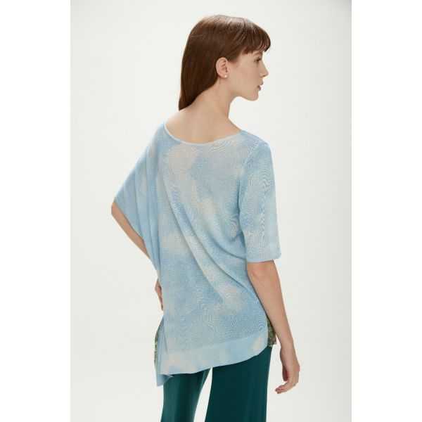 Maglia asimmetrica over stampa Giungla, double use