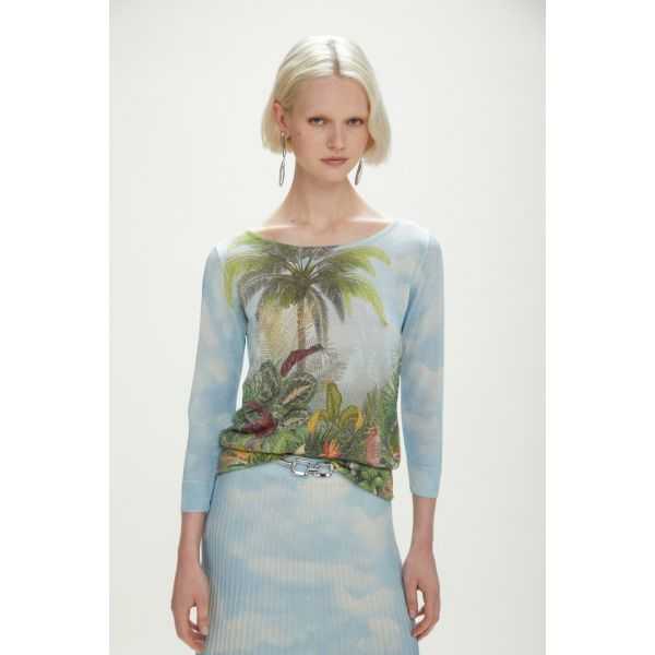 Light jumper with Jungle print double use