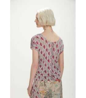 V neck top with Hearts print double use
