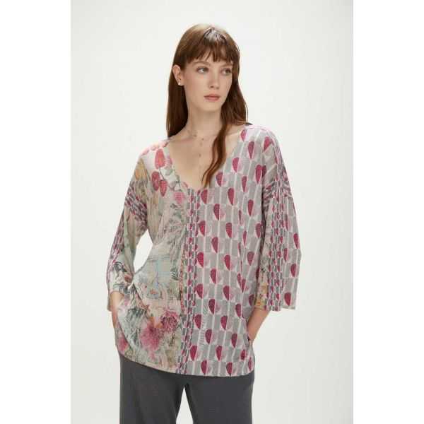 Oversized sweater with Hearts print double use