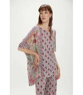 Oversized asymmetric sweater with Hearts print double use