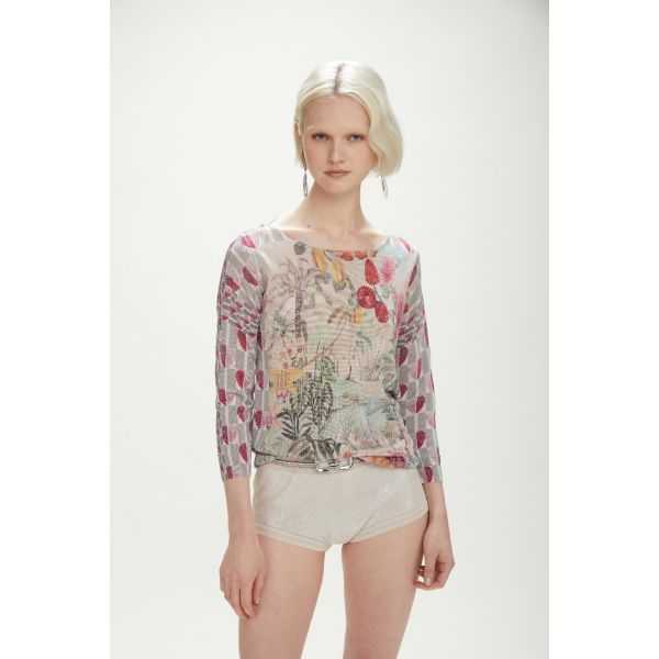 Light jumper with Hearts print double use