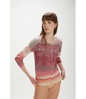 Cardigan with desert print double-use