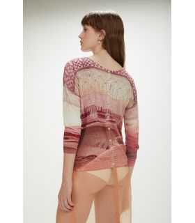 Cardigan with desert print double-use