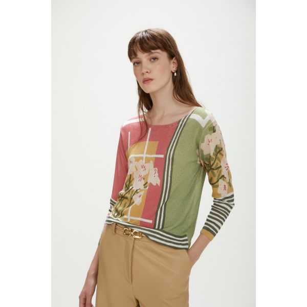Light jumper poitelle with print double-use