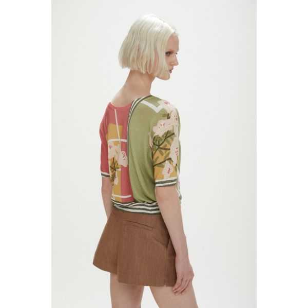 Maglia over a 3/4, stampa Block, double use