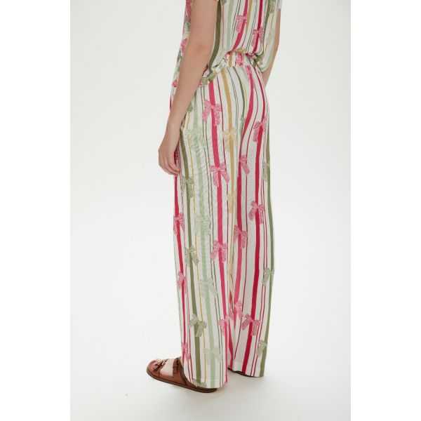 Pantaloni due tasche, stampa Ribbon