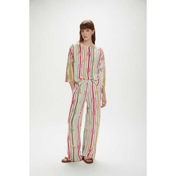 Maglia over, con stampa Ribbon, double use
