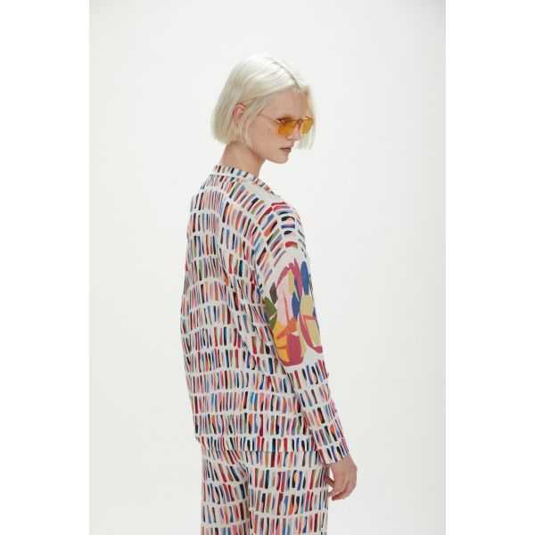 Shirt jacket with Pop print