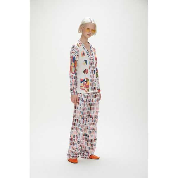 Shirt jacket with Pop print