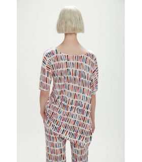Asymmetric oversized jumper with Pop print double use