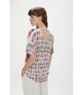 Maglia over mezza manica, con stampa Pop double use