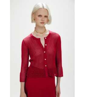 Cropped jacket with mesh effect