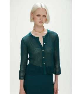 Cropped jacket with mesh effect