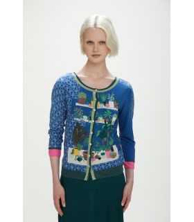 Cardigan with flowers print double use