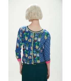 Cardigan with flowers print double use