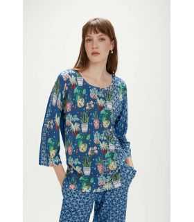 Oversized knit with flowers print double use