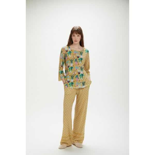 Oversized knit with flowers print double use