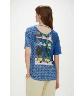 Short-sleeve top with flowers print double use