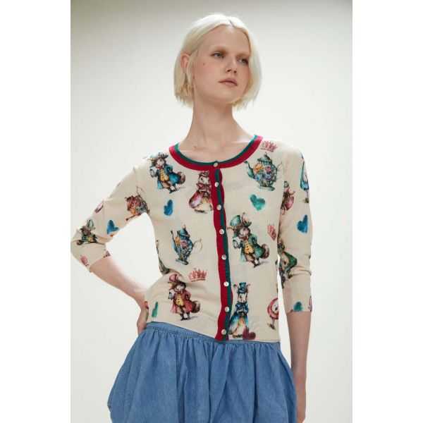 Light cardigan with fantasy print