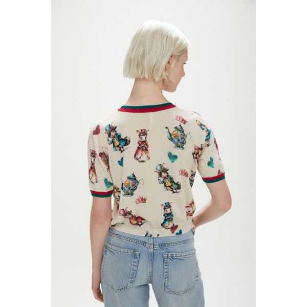 Short-sleeve top with Fantasy print
