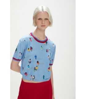 T-shirt oversized e crop in maglia, stampa People
