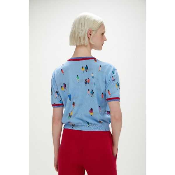 Knitwear t-shirt with People print