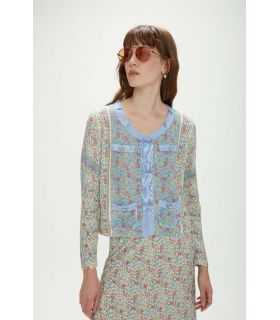 Chanel-style jacket with flowers print