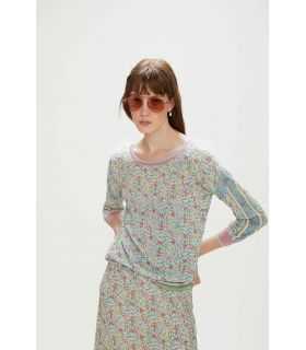 Knitwear t-shirt with small flowers print