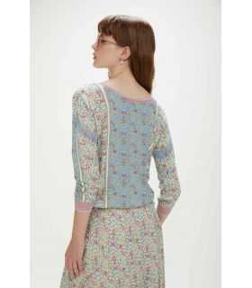 Knitwear t-shirt with small flowers print