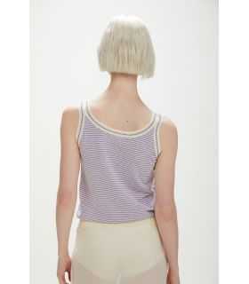 Striped top with buttons