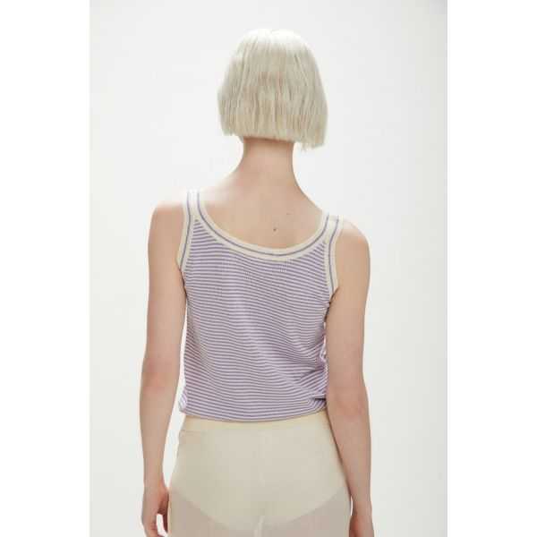 Striped top with buttons