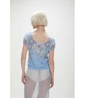 Short-sleeve top with floral print