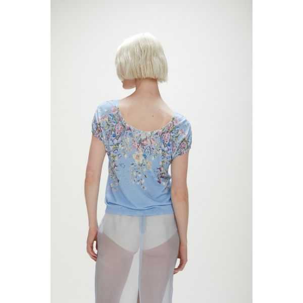 Short-sleeve top with floral print