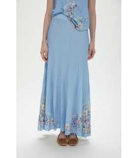 Pleated skirt with floral print