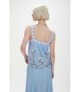 Top with crochet edges and Floral print